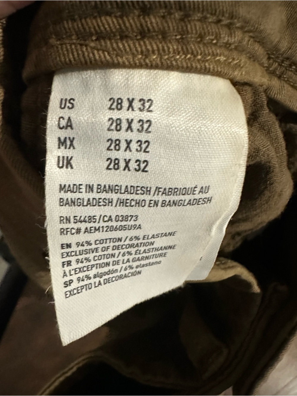 American Eagle 360 Extreme Flex Slim Chino Pants Bundle Size 28/32 Tan Navy - Picture 4 of 9